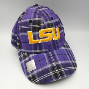 LSU Tigers Purple Plaid Baseball‎ Cap Hat NCAA College Adjustable